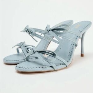 Zara Blue Bow Heels